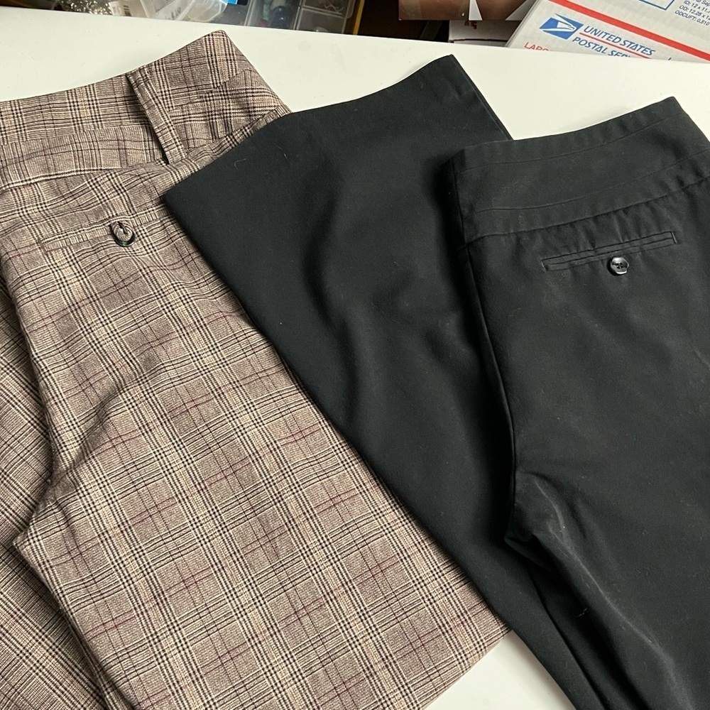 Maurice’s Y2K Style Sz 11/12 Black Dress Pants Brown plaid Dress pants Lot